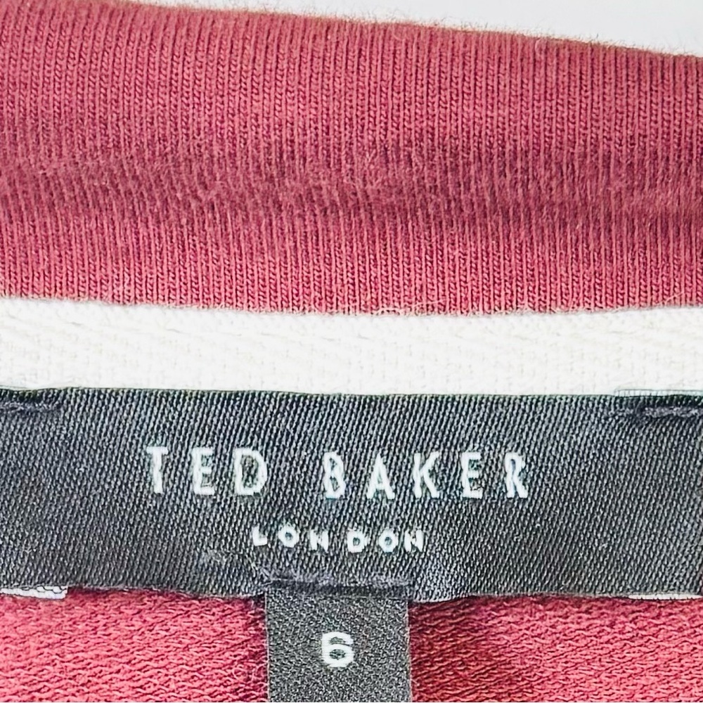 Ted Baker Burgundy Knit Top 1/4 zip - Picture 3 of 8